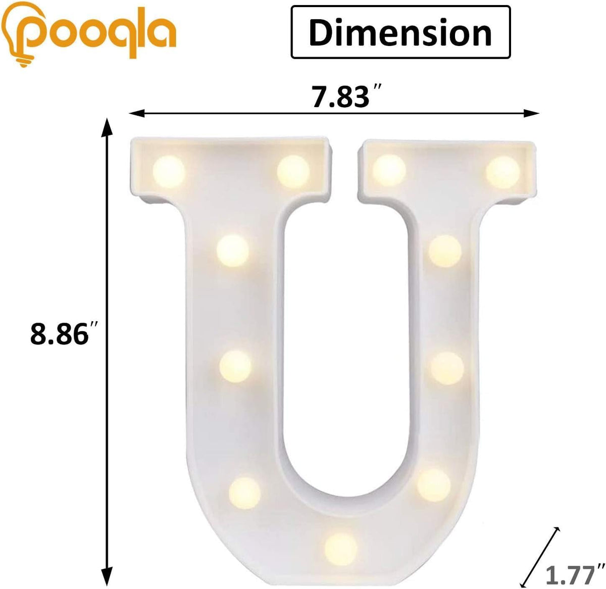 Pooqla LED Marquee Letter Lights, Warm White and Cool White Decorative Lighted Letters, Light Up
