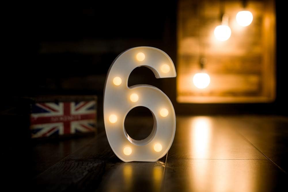 Foaky Decorative Led Marquee Light Up Number, Marquee Light Up Number Sign for Night Light Wedding
