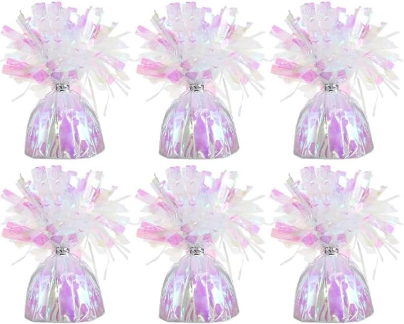 Metallic Balloon Weights, Pink Iridesecent Birthday Party Favors, Novelty and Gag Gifts, 5.5"