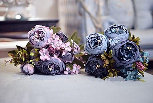 Kimura's Cabin Fake Peonies 2Bouquets Faux Silk Flower Vintage Artificial Peony Face Flowers