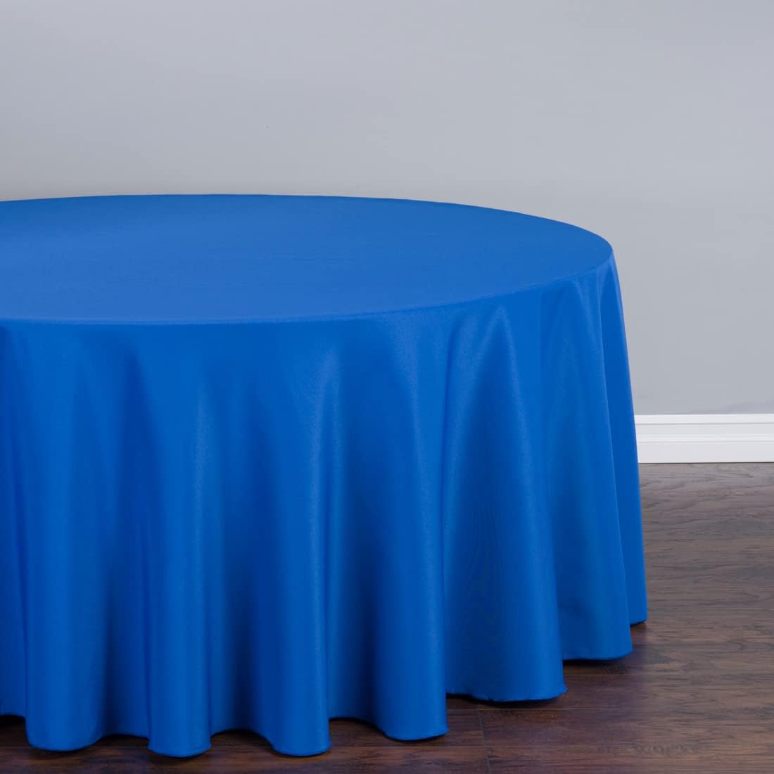 LTC LINENS 2 Pack 108 Inch Round Tablecloth Royal Blue - Great for 48 Inch Round Table Floor Length