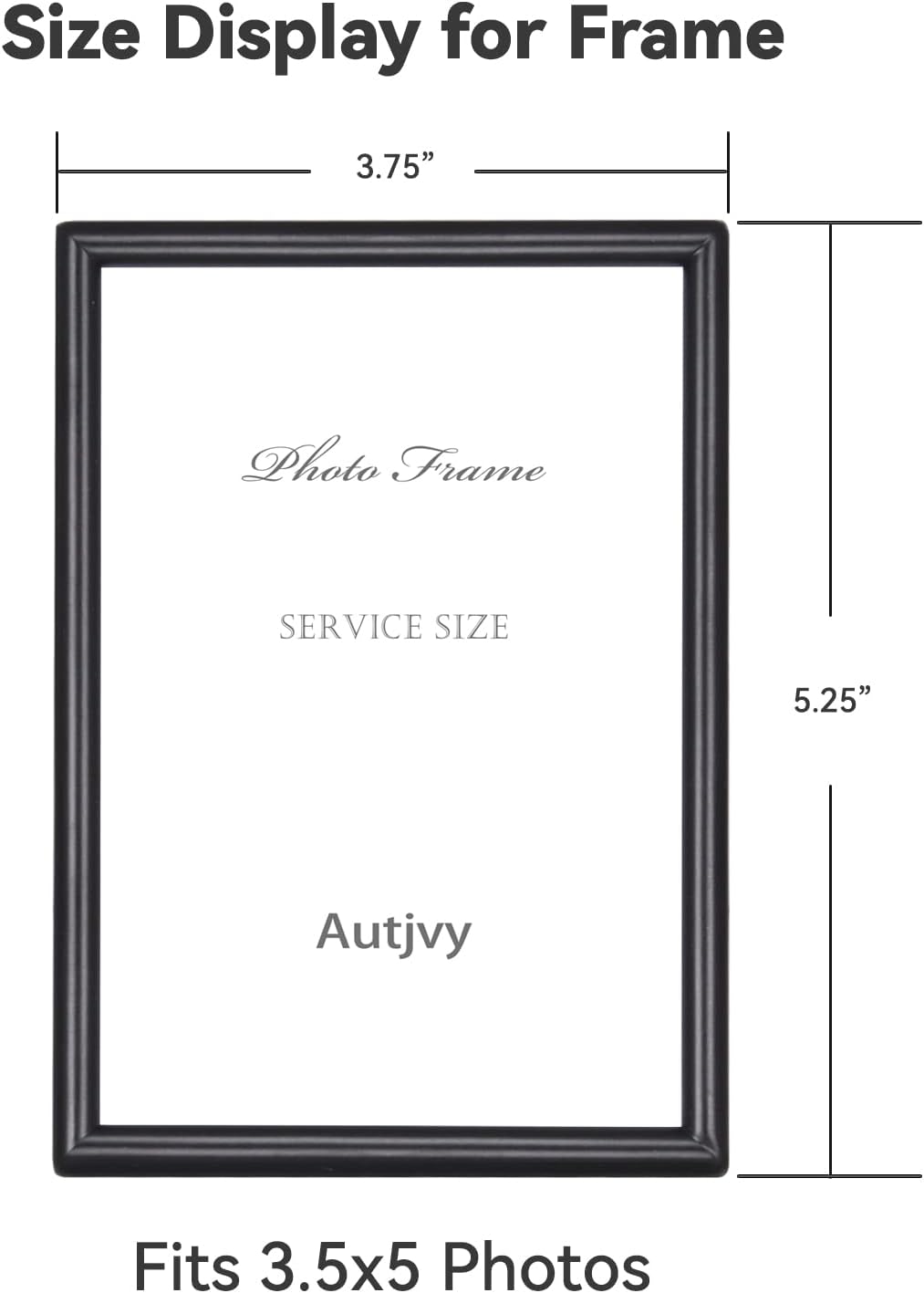 3.5x5 Picture Frame Matte Black Modern Simple Thin Aluminum Metal Photo Frame with HD Real Glass