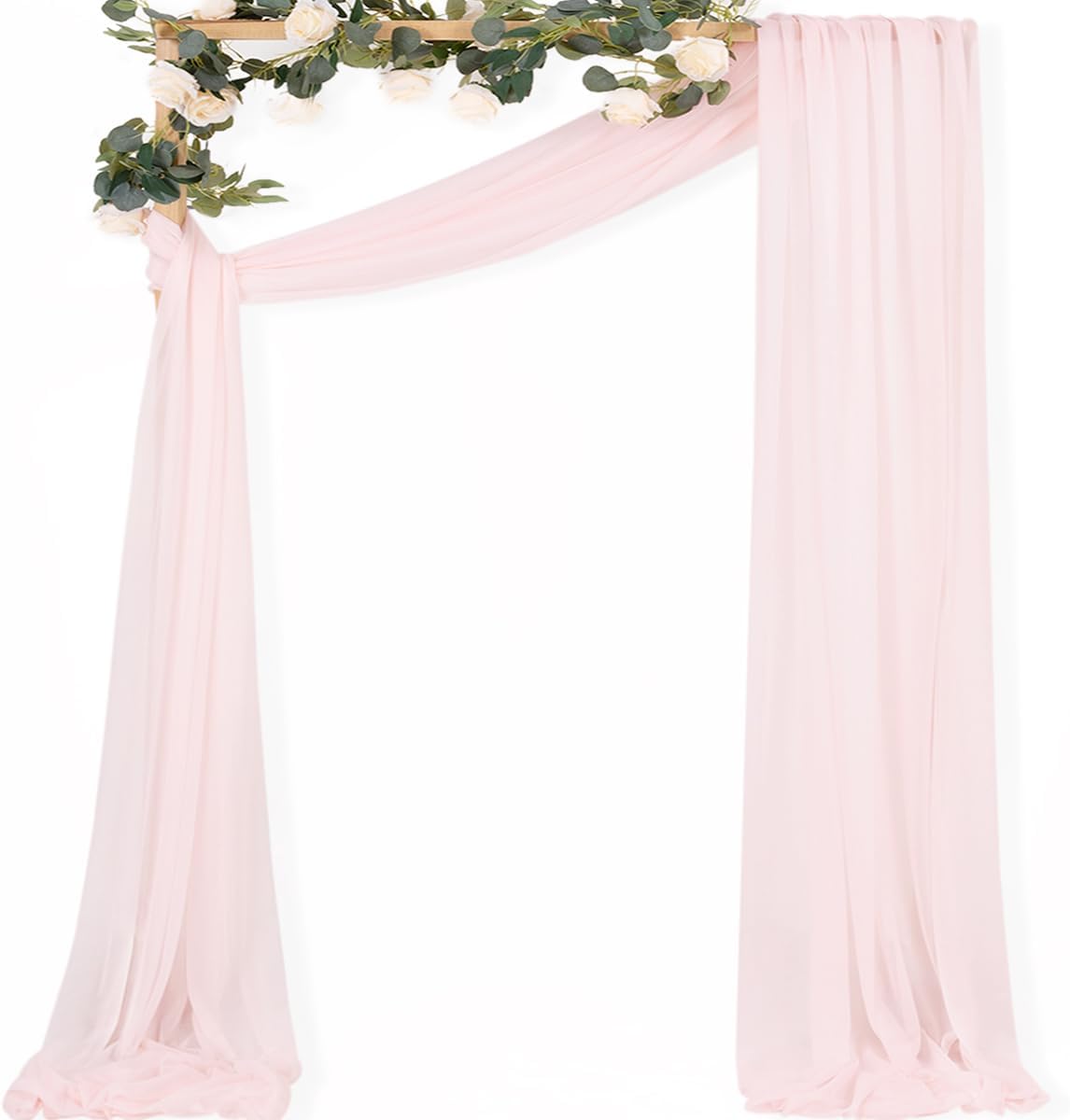MLMC Blush Pink Wedding Arch Draping Fabric 1 Panel 29" x 20 FT Extra Long Gauze Drapes Sheer