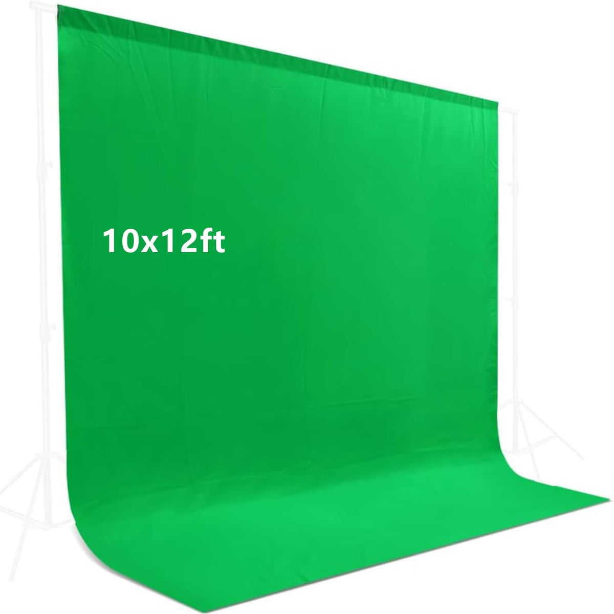 10X12ft Green Screen Backdrop for Photography, LCUIRC Chromakey Polyester Collapsible Greenscreen