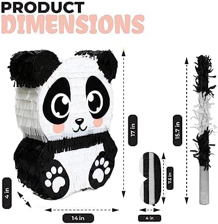 Panda Pinata, Hand Made Animal Pinata Perfect for Birthday Party, Theme Party, Decoration(17x13x4