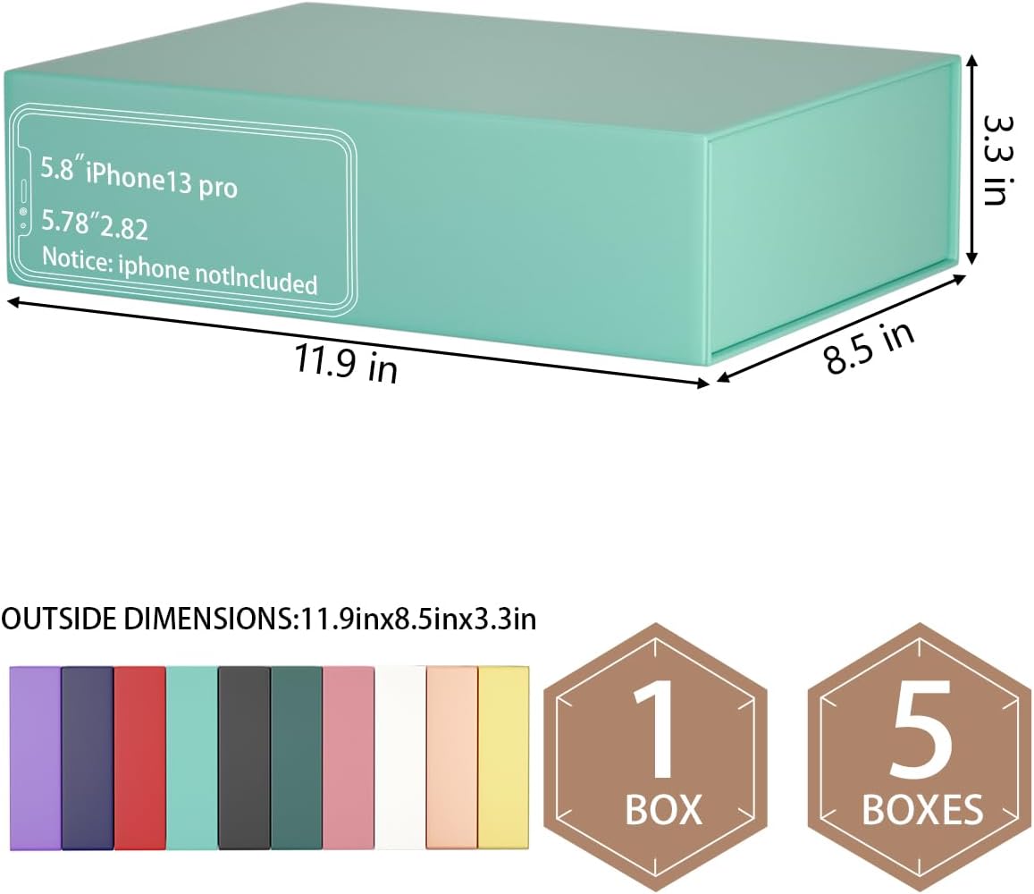 Gift Boxes 11.9" x 8.5" x 3.3" with Magnetic Closure Lid Gift Box for Presents,Bridesmaid Gifts