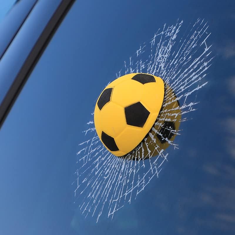 Car 3D elf Ball car Sticker, car Window Funny Creative Decorative Sticker(18cmx18cmx3cm) (Yellow