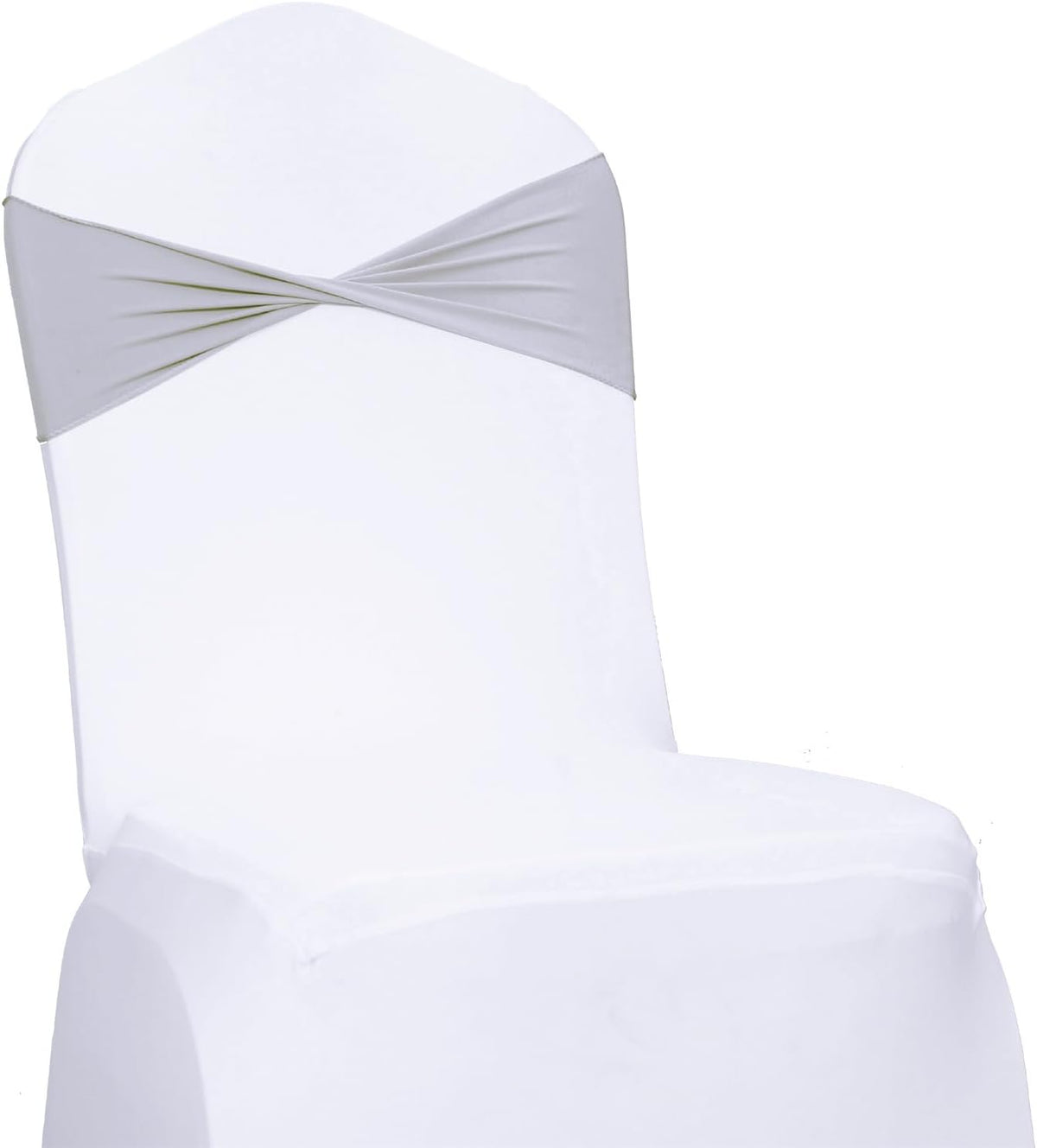 MDS Pack of 50 Spandex Chair Sashes Bows Elastic Stretch Dining Chair Bands Ties Without Slider