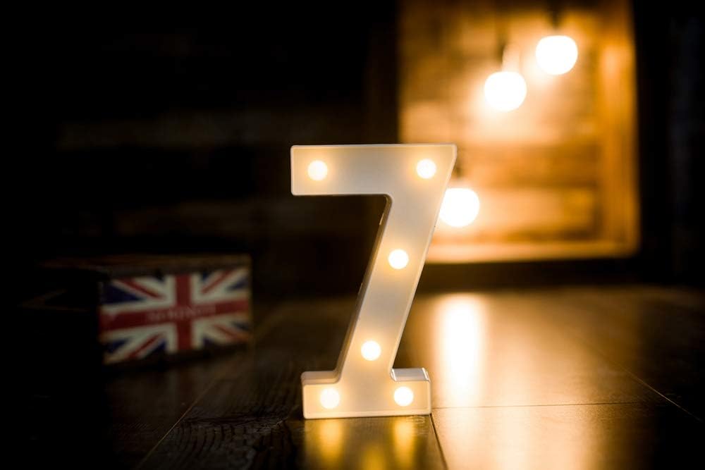 Foaky Decorative Led Marquee Light Up Number, Marquee Light Up Number Sign for Night Light Wedding