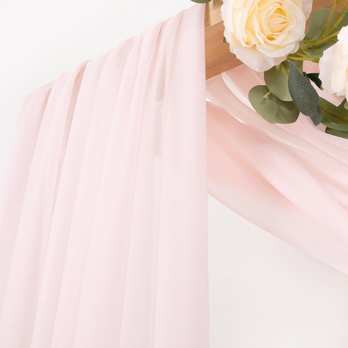MLMC Blush Pink Wedding Arch Draping Fabric 2 Panels 29" x 20 FT Extra Long Gauze Drapes Sheer