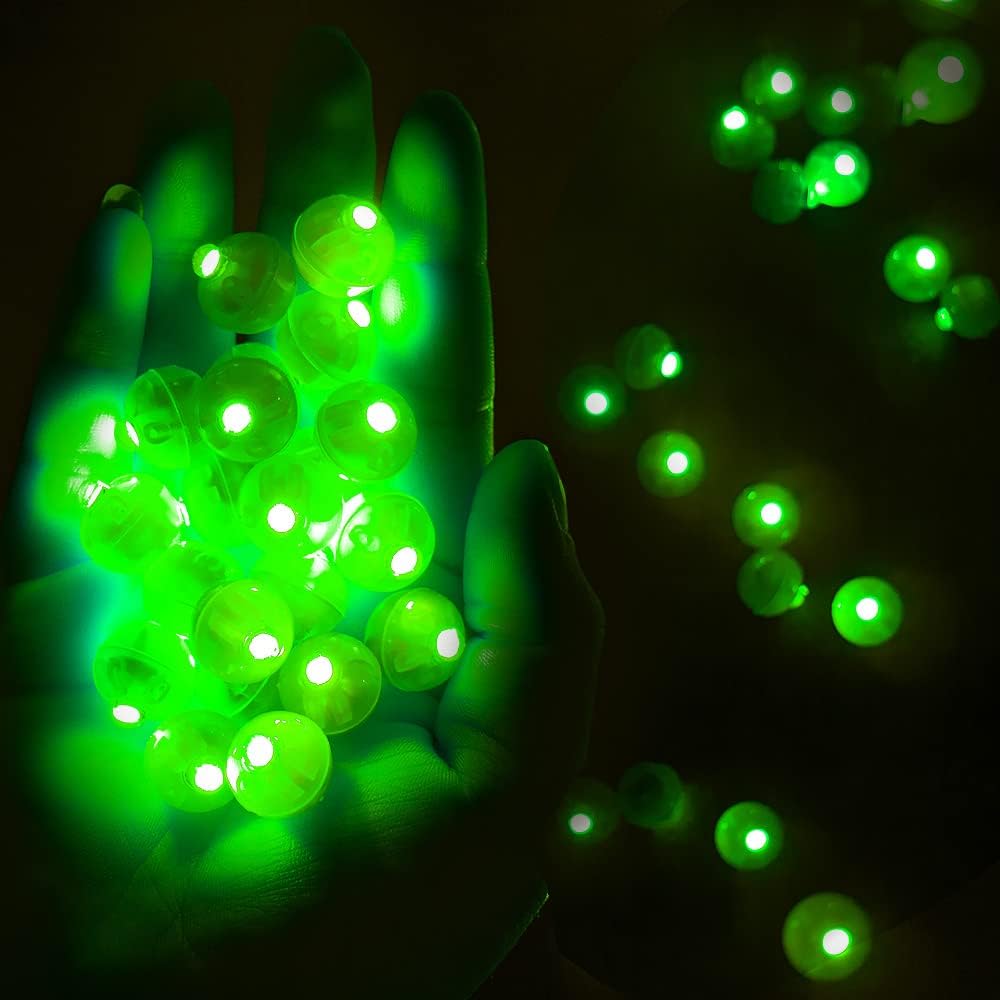 100psc LED Green Balloon Lights, Round LED Mini Lights for Paper Lantern Balloon Birthday Party