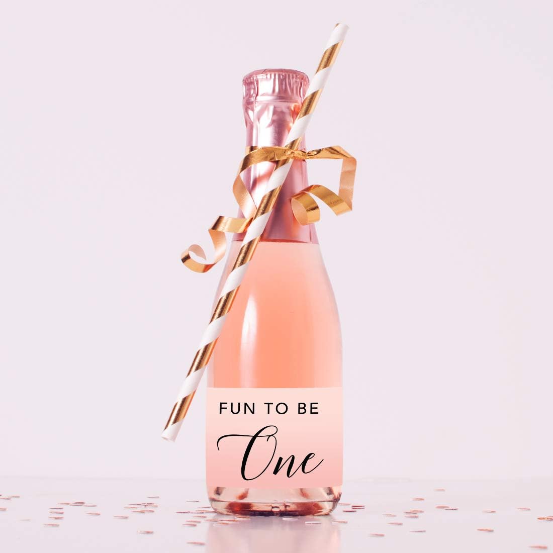 Andaz Press Blush Pink Rose Elegant Party Baby Girl's 1st Birthday Collection, Waterproof Mini