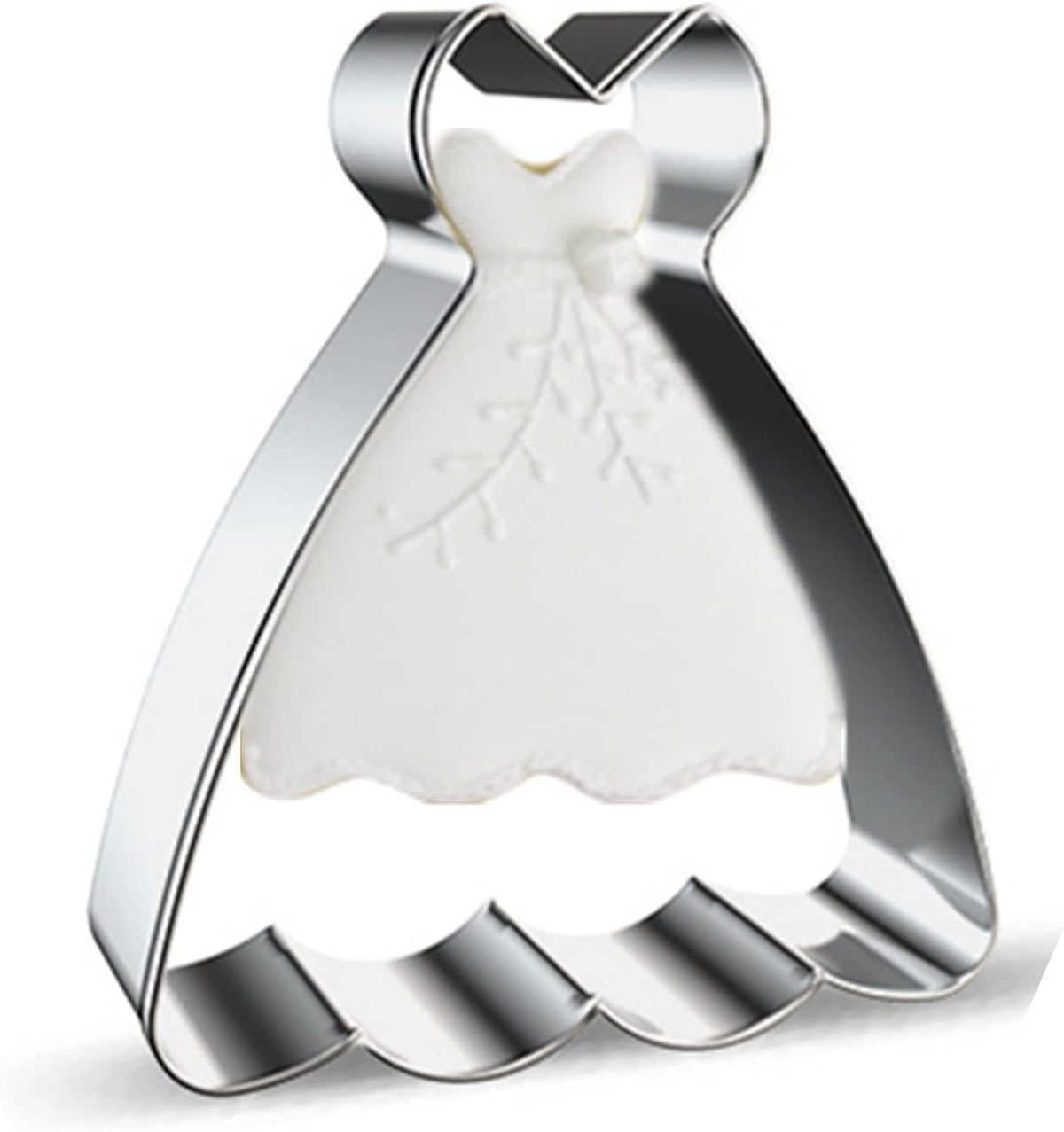 Large Size Dress Shaped Cookie Cutter, Stainless Steel Strapless Princess Dress Wedding Dress