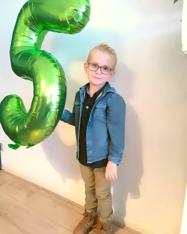 Light Green 40 Inch Large Number 5 Birthday Balloon, Five 5th 15 25 35 50 55 Birthday Celebration