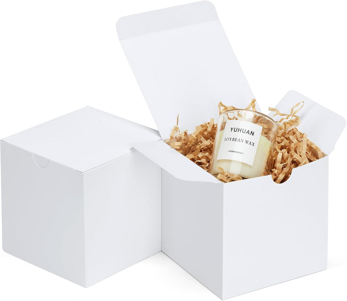 Eupako Gift Boxes 4x4x4 25 Pack White Kraft Paper Box with Lids Party Favor Boxes for Bridesmaids