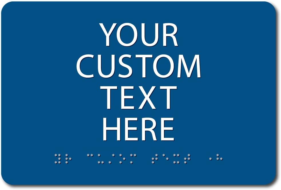 ALPHA DOG ADA SIGNS Custom ADA Compliant Braille Sign, 6"x9" Room Identification Plaque, Tactile