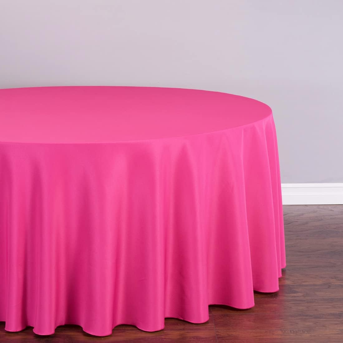 LTC LINENS Fuchsia Round Tablecloth 120 Inch for 60 Inch Round Table - Washable, Wrinkle Resistant