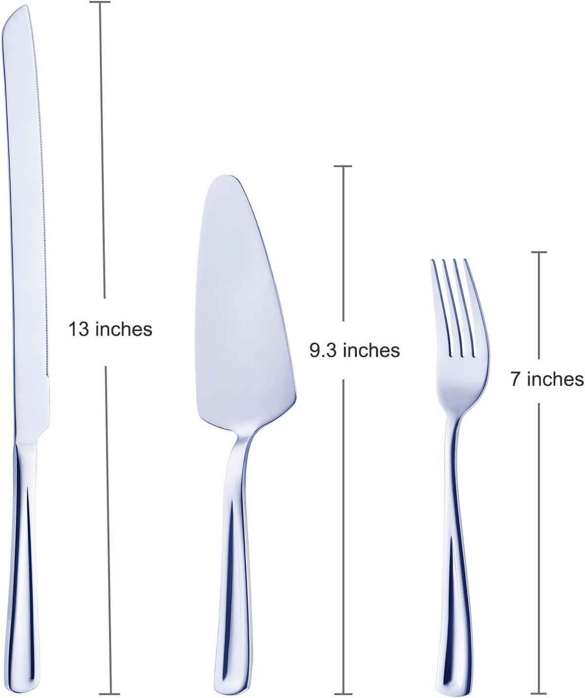 GoGeiLi Cake Knife and Server Set with 4 Salad Forks, Heavy-Duty 18/0 Stainless Steel Cake Cutting