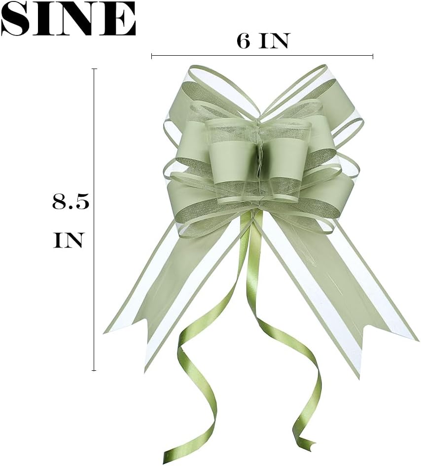WEWILUCK Bows for Gift Wrapping, Sage Green Gift Bow for Presents, Gift Baskets, Gift Bags, Gift