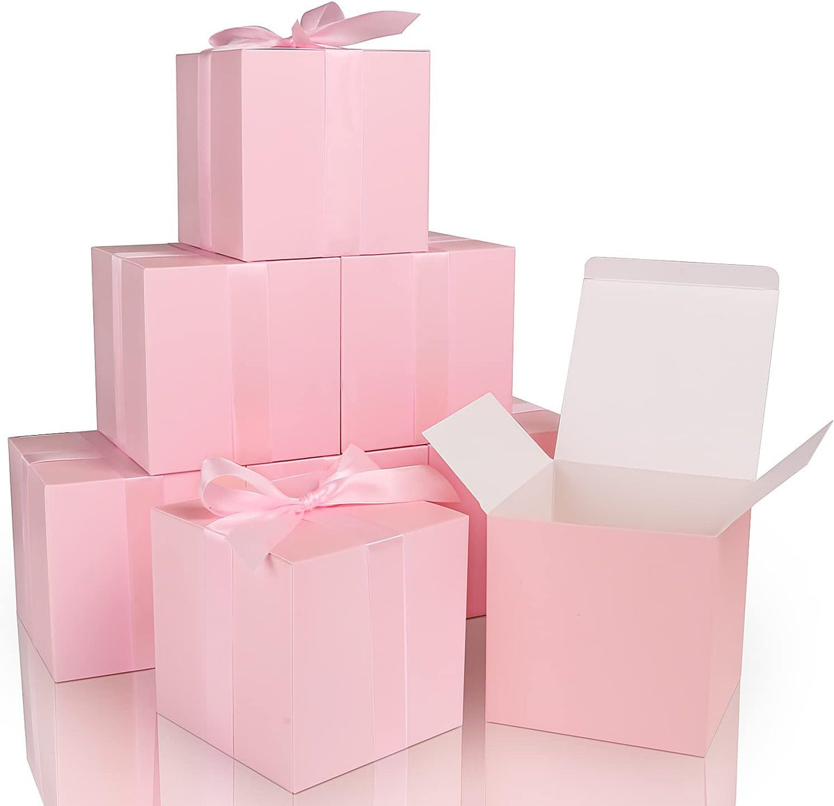 COTOPHER Small Gift Boxes 25 Pack 5x5x5 inches Pink Gift Boxes with Lids for Gifts, Crafting