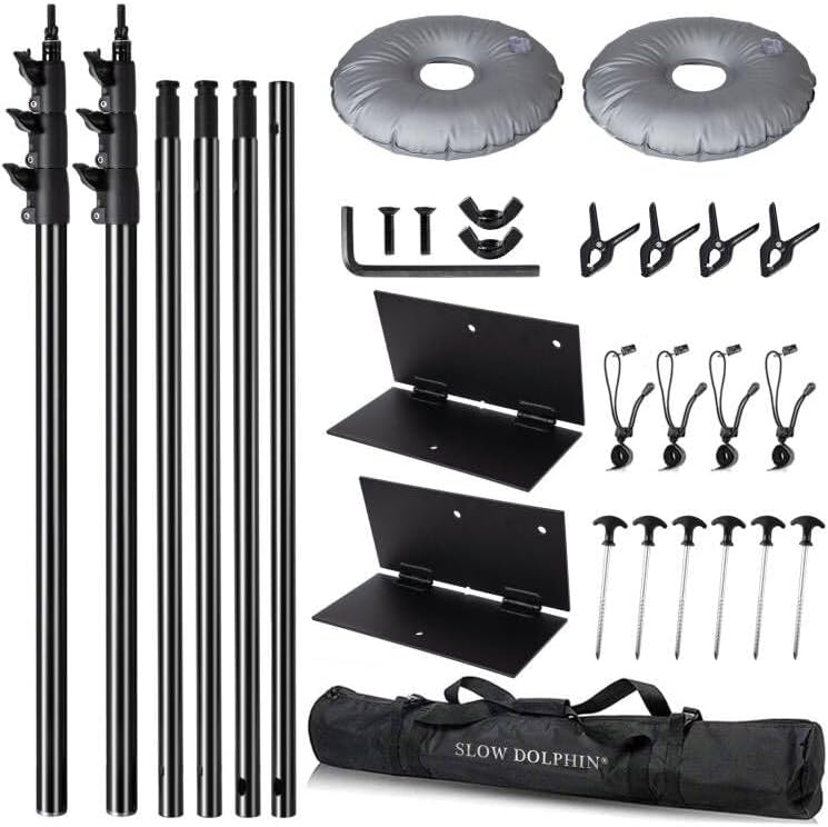 SLOW DOLPHIN Pipe and Drape Photography Backdrop Stand Kit Adjustable Photo Background Stand 10ft x