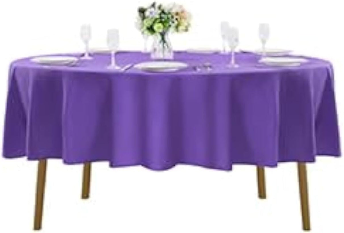 60 inch Round Tablecloth Washable Polyester Table Cloth Decorative Table Cover for Wedding Party
