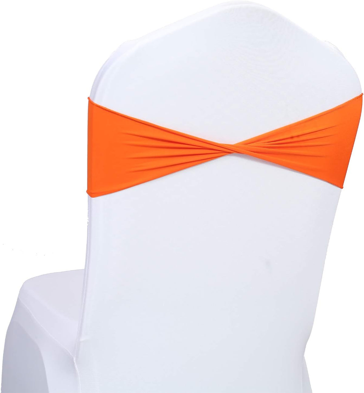 VDS Pack of 250 PCS | Orange | Spandex Chair Sashes Bows Without Buckle | Stretch Elastic Banquet