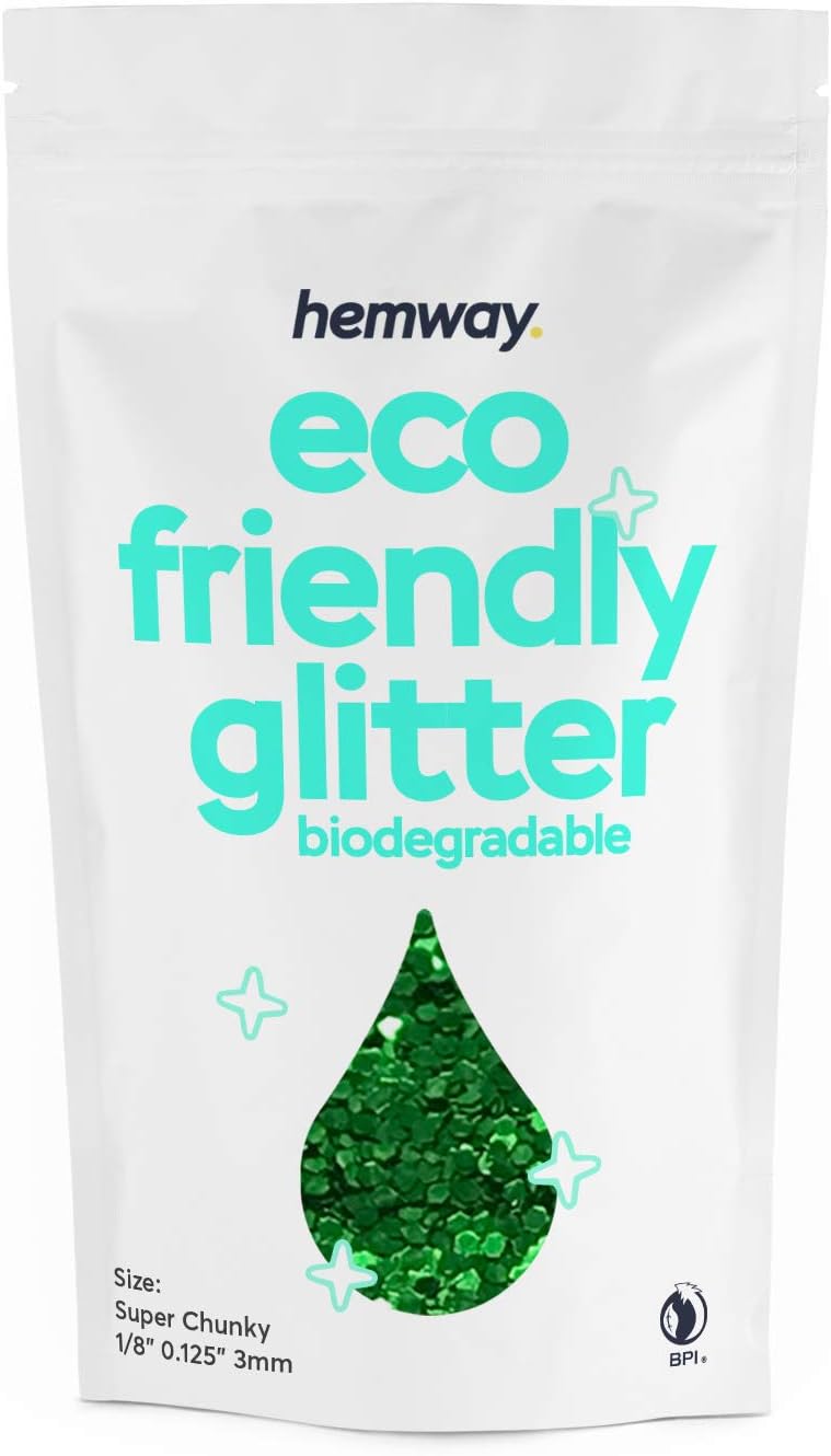 Hemway Eco Friendly Biodegradable Glitter 100g / 3.5oz Bio Cosmetic Safe Sparkle Vegan For Face