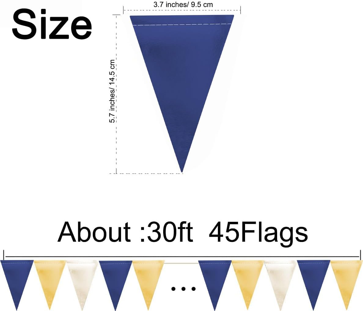 MerryNine Triangle Flag Bunting Banner, 3 Pack Vintage Style Pennant Banner for Wedding, Baby