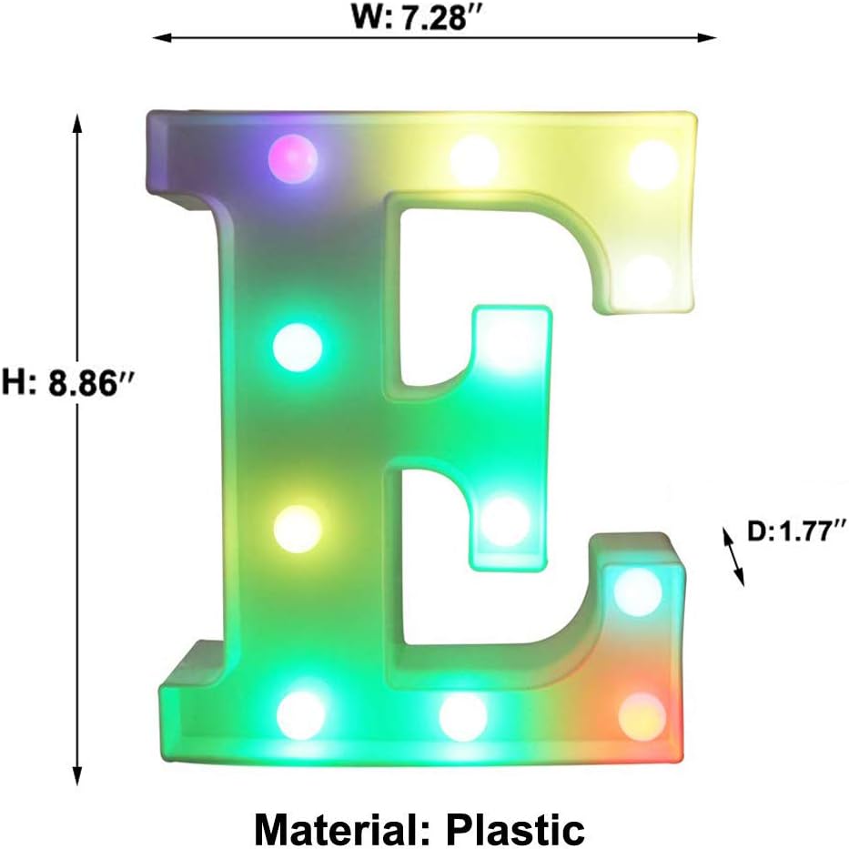 Pooqla Colorful LED Marquee Letter Lights with Remote – Light Up Signs Party Bar Letters