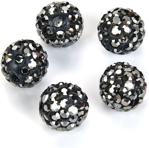 50pcs Adabele Grade A Suncatcher Crystal Rhinestone Pave Loose Beads 12mm Jet Hematite Black
