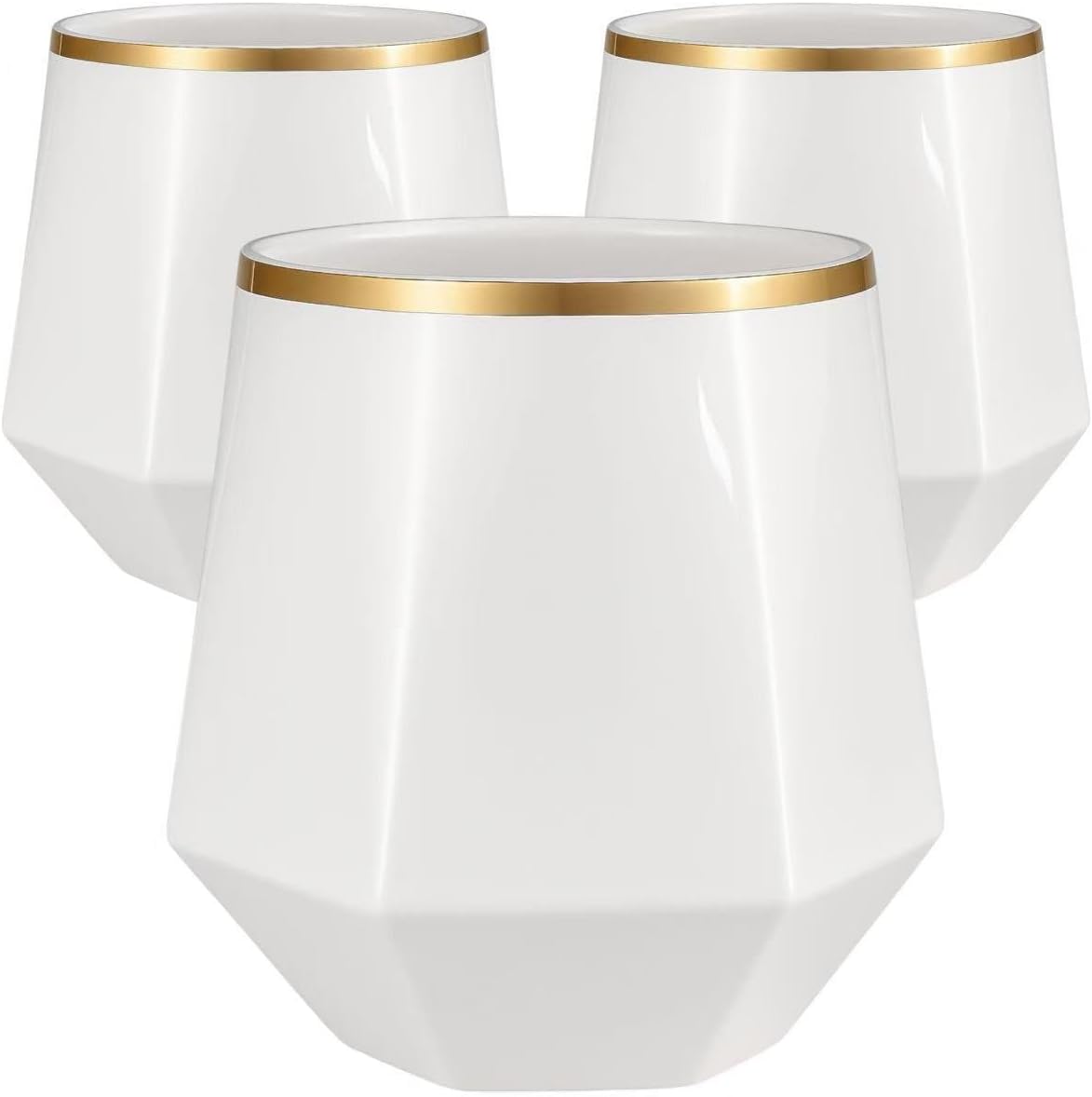 40 count Diamond Unbreakable Stemless Plastic Wine Champagne Whiskey Glasses Elegant Durable