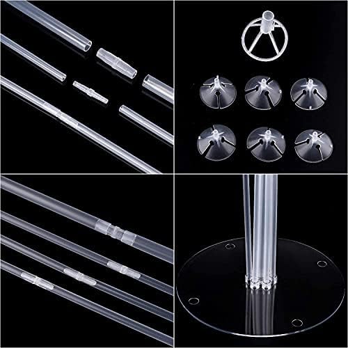 10 Sets Balloon Stand Kit, Reusable Clear Balloon Stands for Table, Balloon Centerpieces for Tables