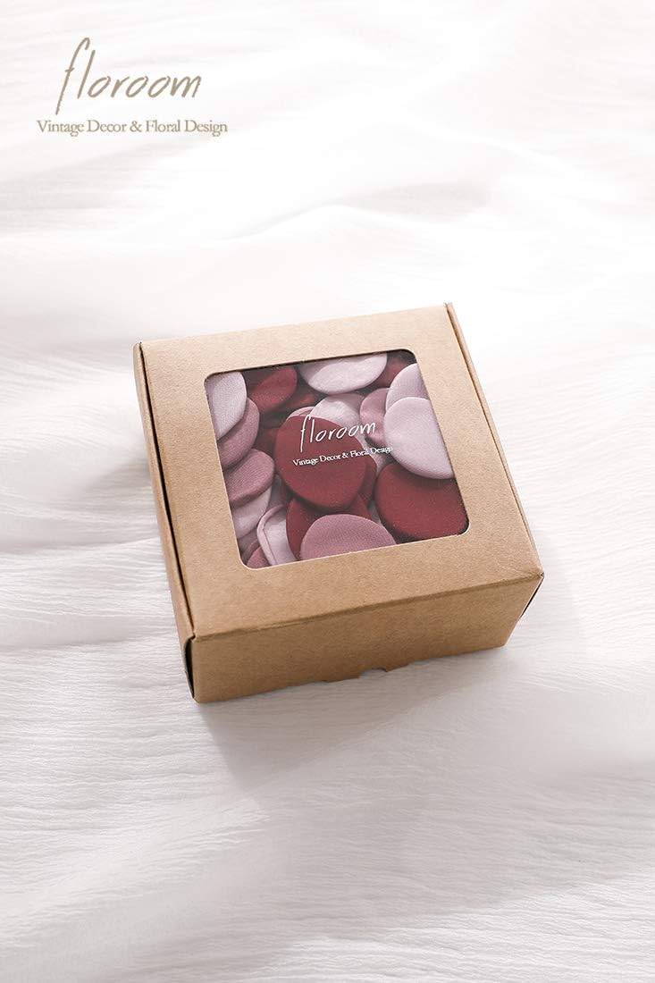 Floroom 300pcs Rose Petals Burgundy Maroon Mauve Faux Silk Flower Petals for Wedding Flower Girl