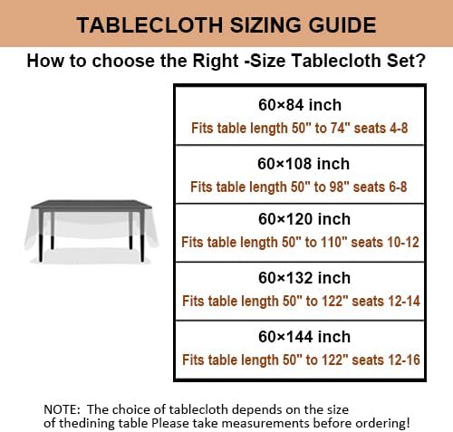 Talasily Linen Tablecloth 100% Pure Linen Table Cloth 60x132 Inches Rectangle Tablecloths Washable