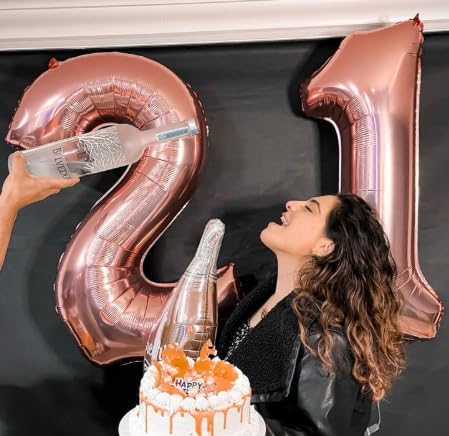Rose Gold Number 1 Balloon 40 inch, Number 1 Birthday Balloon for Boy Girl, Rose Gold Foil One