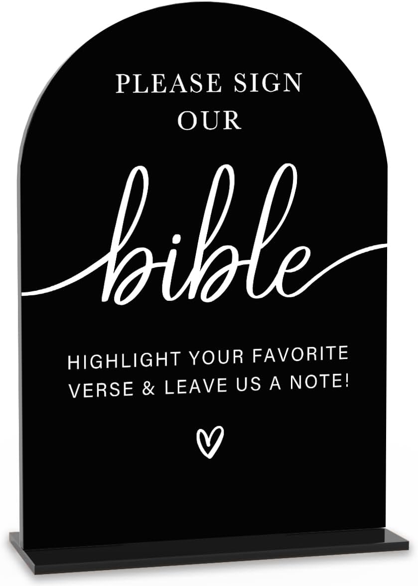 Acrylic Wedding Sign Wedding Signs for Ceremony Please Sign Our Bible Sign for Wedding Modern