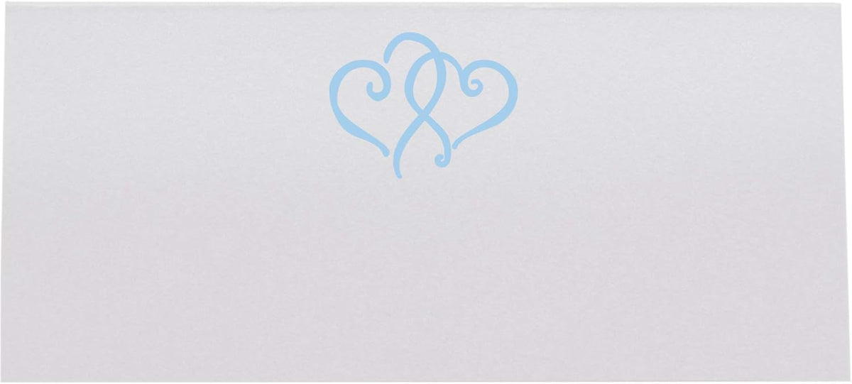 Linked Hearts Printable Place Cards, Light Blue (Choose Color), Set of 60 (10 Sheets), Laser &