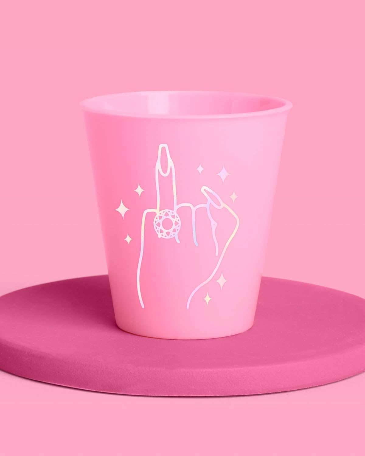 xo, Fetti Pink She Said Yes Shot Glasses - 12 Disposable 2 oz Cups | Ring Finger Bachelorette
