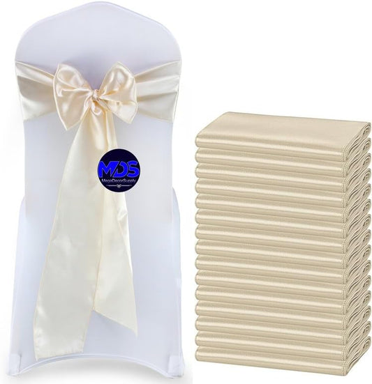 MDS Pack of 300 PCS Satin Chair Sashes Charmeuse Sateen Dining Chair Bows Ribbon Ties Back Sash for
