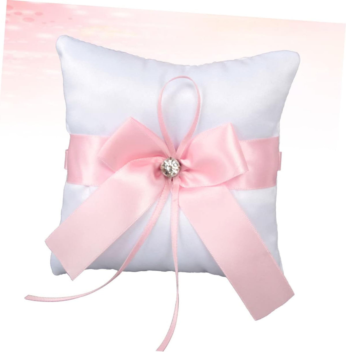 1Pc Elegant Pink Wedding Ring Pillow Cushion Square Ring Holder for Bride Fashion Party Ring Pillow