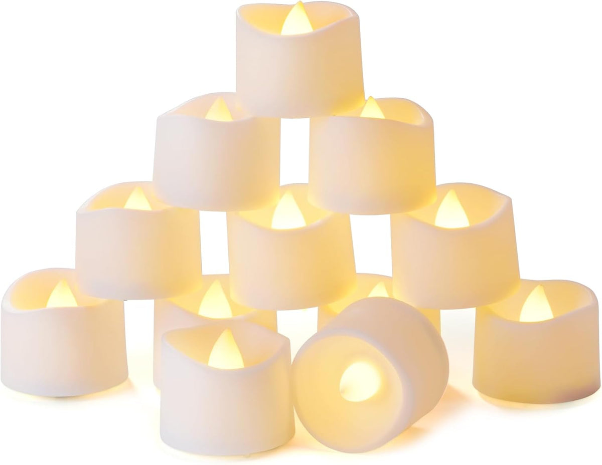 Homemory Timer Tea Lights Candles Battery Operated, 6H Timer Built-in, Auto On Daily, Flameless LED
