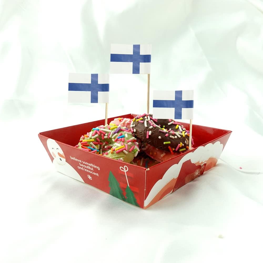 Finland Flag Finnish Flag, Small Mini Finland Toothpick Flags for Food, Cupcakes, Cocktails