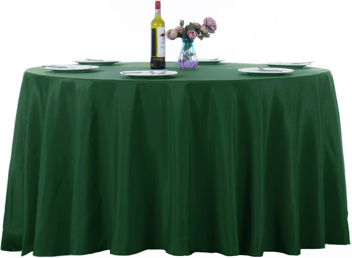 Ascoza 2pack 108 Inch Hunter Round Tablecloth in Washable Polyester Fabric for