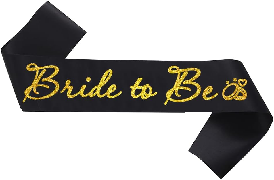 Black Bride to Be Sash for Bridal Shower Bachelorette Party Wedding Hen Party Decorations