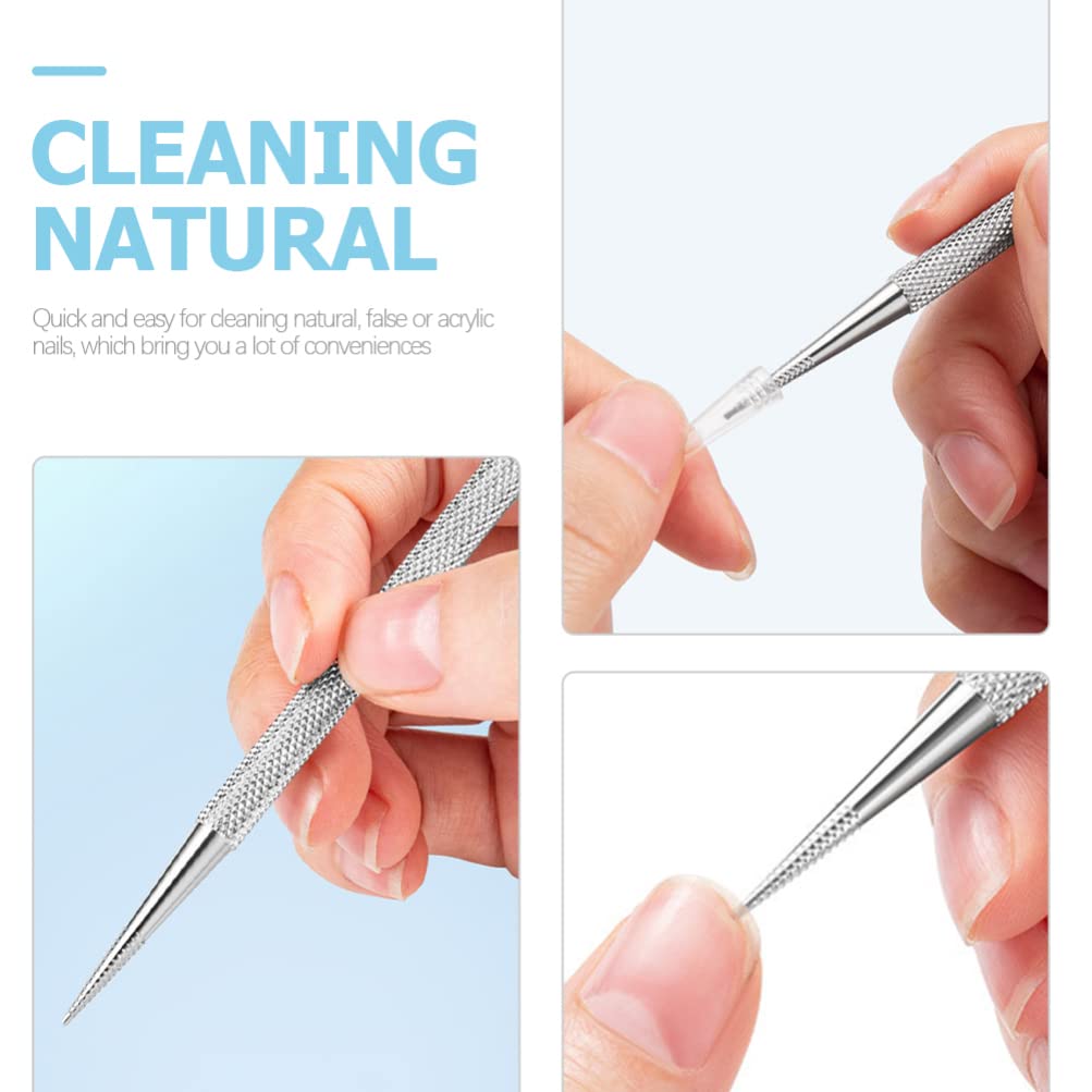 4pcs Stainless Steel Cuticle Pusher Nail Dotting Pen Metal Dead Skin Remover for Professional