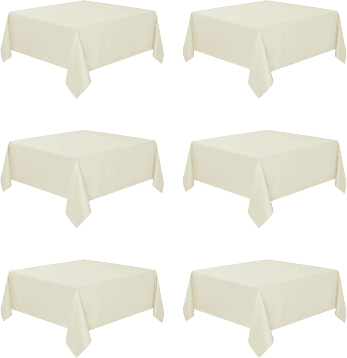 Fitable 6 Pack Square Tablecloths - 70 x 70 Inches - Stain Resistant and Reusable Table Clothes