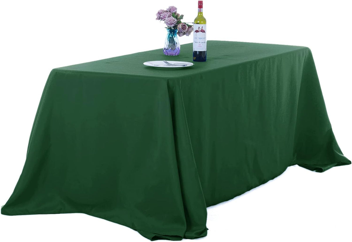 Ascoza 2pack 90x156 Inch Hunter Rectangular Tablecloth 6 Feet Table Cloth in Polyester Fabric for