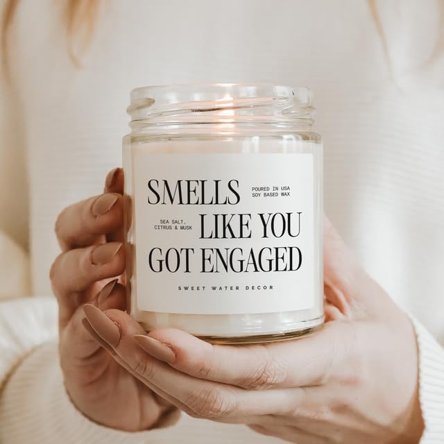 Sweet Water Decor Smells Like You Got Engaged Candle, Engagement Gift for Bride-to-Be Bridal