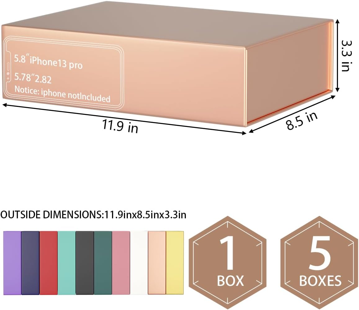 Gift Boxes 11.9" x 8.5" x 3.3" with Magnetic Closure Lid Boex for Presents,Bridesmaid Gifts